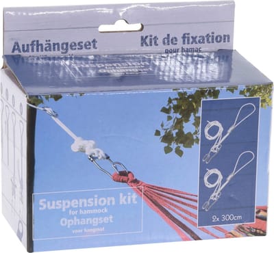 Pro Garden Hangmat ophangsysteem - 300 cm - wit - ophangset - excl. hangmat