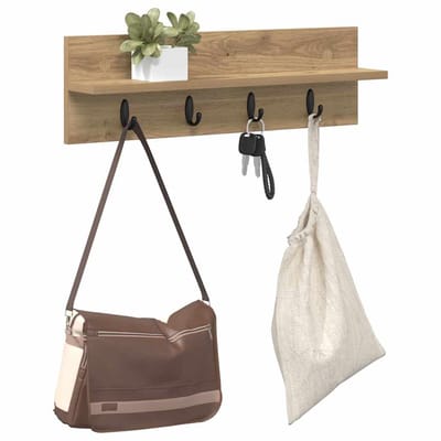 vidaXL - Wandgemonteerde - kapstok - Muurmontage - Artisan - Eiken - Bewerkt - hout