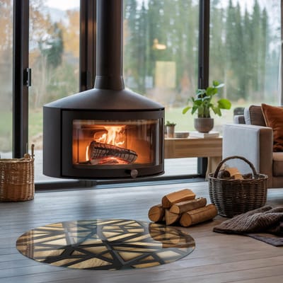 Coloray Vloerplaat Houtkachel - Plaat voor Onder Kachel - 90 cm x 90 cm - Kachel Vloerplaat - Bruin Vloerplaat Kachel - Verwarmingsaccessoires - Vloerplaat Openhaard - Houtkachel Accessoires - Vloerplaat Voor Kachel