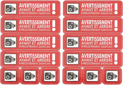 2x CCTV Dashcam Opname Stickers voor Voertuigen - Beveiliging Zichtbaar