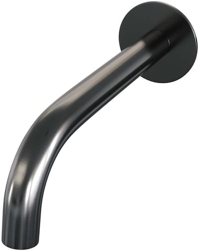 Brauer Gebogen Uitloop - met Rozet - Gunmetal Geborsteld Pvd