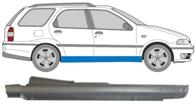 Volledige dorpel voor Fiat Palio Weekend 1997-2001 / Rechts