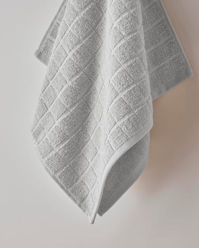 English Home Chequer Handdoek - 2 stuks - 50x80 cm – 100% Katoen – Zachte en Absorberende Handdoek – Grijs
