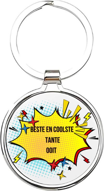 Akyol - Beste en coolste tante ooit Sleutelhanger - tante - De liefste tante - Tante sleutelhanger - sleutelhanger - Sleutelhanger voor tantes - Familie sleutelhanger - verjaardagscadeautje - cadeau voor de liefste tante - Aunt - 4 x 7,5 CM