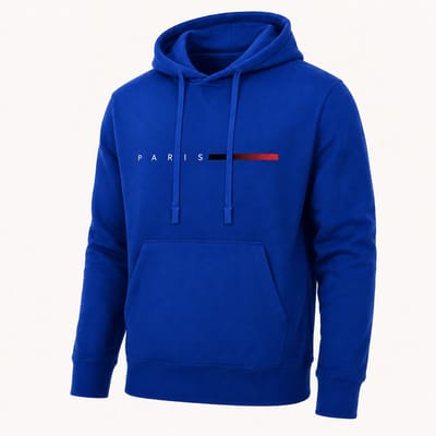 Hoodie Heren - Heren Trui met Capuchon - Blauw - Katoen - Paris Design - Maat XS