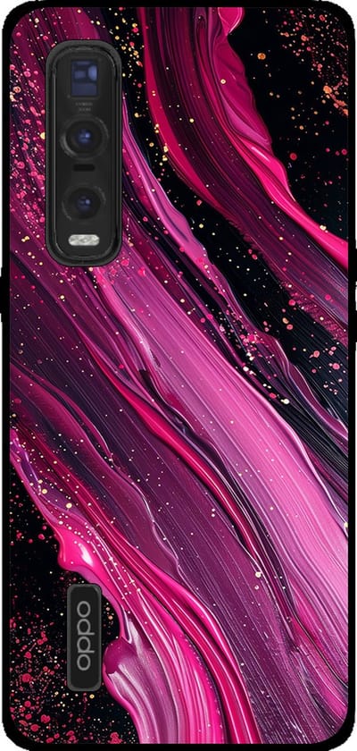 Smartphonica Telefoonhoesje Geschikt voor Oppo Find X2 Pro met marmer opdruk - TPU backcover case marble design - Paars Roze geschikt voor Oppo Find X2 Pro
