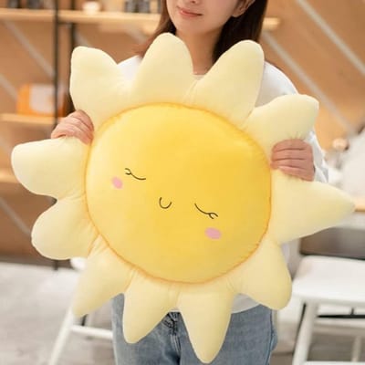 Zachte Zonnevormige Kussen voor Thuisdecoratie, Speelgoed en Cadeau voor Kinderen - 45 cm Pluche Kussen voor Sofa en Auto