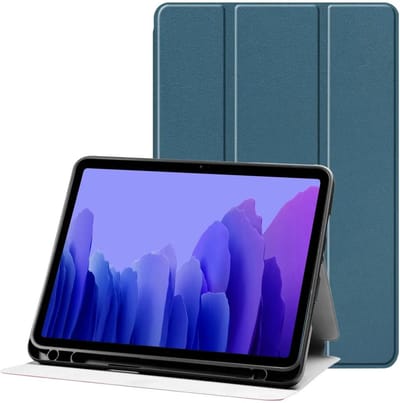 Tablet Hoes Geschikt voor Samsung Galaxy Tab A7 (2020/2022) | Luxe Tri-Fold Book Case | Kunst Leren Bescherm Hoes | Standaard Functie | Blauw