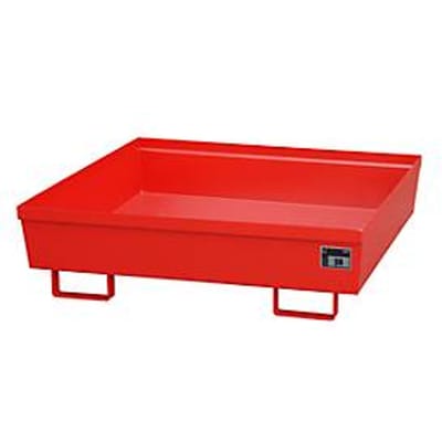 BAUER AO-4/A opvangbak, staal, 280 l, B 1200 x D 1200 x H 335 mm, rood