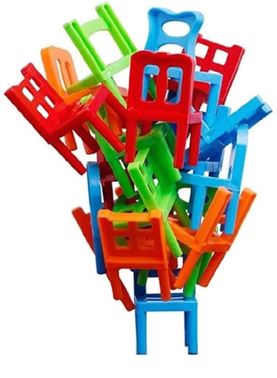 Dailygoods- Balansspeelgoed 18 Stuks - Multiplayer Balansstoelspel - Kinderfeest Favoriet - Interactief Spel - Stapelstoelen - Ontwikkelt Vaardigheden