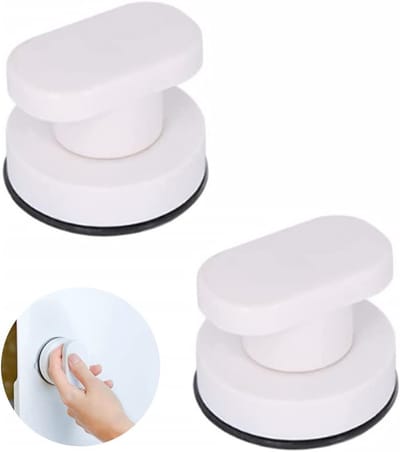 2 Stuks Zuignap Deurgreep Zonder Boren - Sterke Zuignap, Verwijderbare Trekknop voor Glas, Badkamer, Wand en Balkon Deuren Buitengebruik