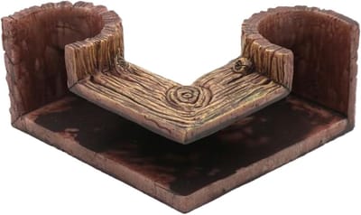 Aquarium Grot - Vis Schuilplaats - Decoratief Verblijf - Realistisch Houtnerf Design - 14 x 13.5 x 6.5 cm - Bruin
