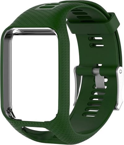 KELERINO. Siliconen bandje geschikt voor TomTom Runner/Spark modellen - Donker Groen
