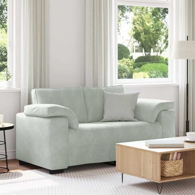 vidaXL - Loveseat - bank - 160x77x82 - cm - fluweel - lichtgrijs