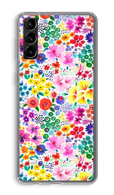 Case Company® - Hoesje geschikt voor Samsung Galaxy S21 Plus hoesje - Little Flowers - Soft Cover Telefoonhoesje - Bescherming aan alle Kanten en Schermrand