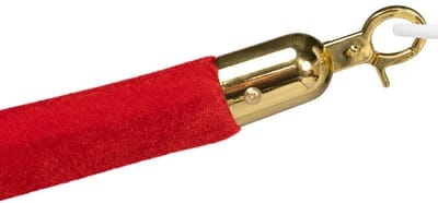 IVOL Afzetkoord voor rode loper paaltjes - Rood velours - Messing sluiting