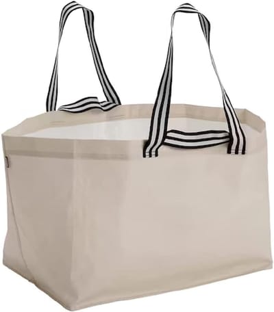 Grote Boodschappentas - Opbergtas Draagtas - Boodschappen Vervoeren - Stevig Polypropyleen Materiaal - 62x37x72 cm - Licht Beige