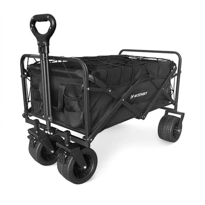 Wozinsky WZP-100 trolley | beach | tourist | garden | durable wide wheels with safety net up to 100 kg - black