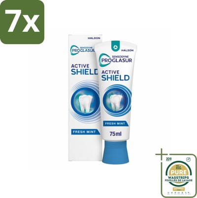7 x Sensodyne - Tandpasta - ProGlasur Active Shield - Fresh Mint - Frisse Munt - 75 ml - Grootverpakking - Glazuurbescherming - Tandpasta - Gaatjes - Suikerzuren - Cariës