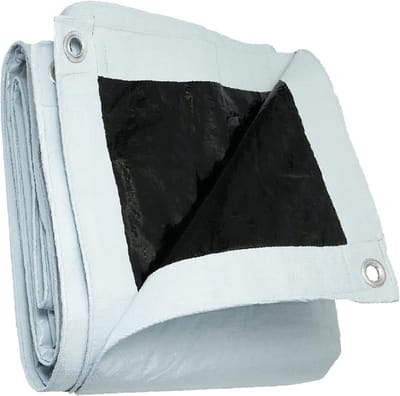 Zware Waterdichte Tarpaulin 10x10 ft, Duurzame 14 mil Tarp met Grommets, UV-bestendig en Ideaal voor Tuin, Patio en Bootgebruik