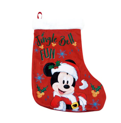 Kerstsok Mickey Mouse Disney 'Jingle Bell Fun' - Hoogwaardige Voering (42 cm) - Rood, Multi