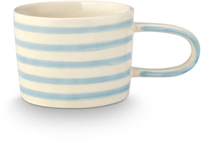 VT Wonen Mok Stripes Lichtblauw Keramiek 350 ml