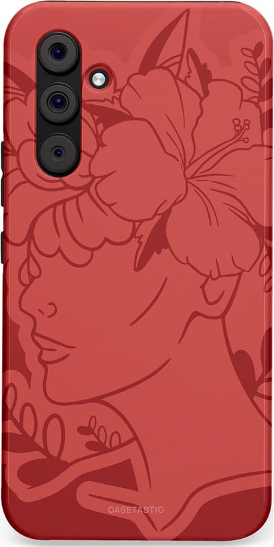 Casetastic hoesje geschikt voor Samsung Galaxy A54 (2023) 5G - Dubbellaagse bescherming - Bloemenfluistering - Fashion Case - Koraal Terracotta