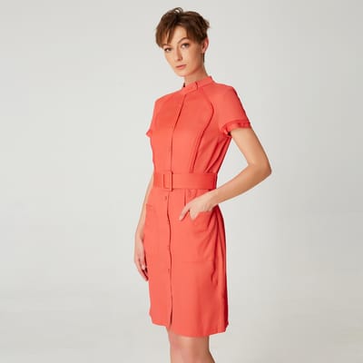 Gestructureerde korte shirt-jurk
