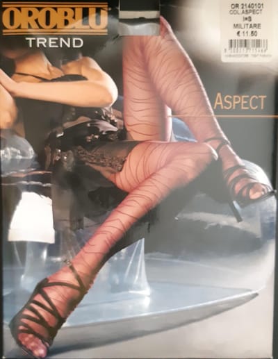 Oroblu fantasie panty aspect maat S in het leger groen