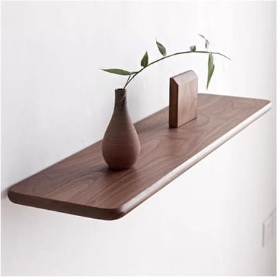Drijvende Wandplanken - Houten Planken - Decoratie Opslag - Massief Walnoot - Diverse Maten - Houtkleurig