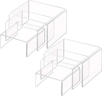 Duidelijke acryl displays - 2 sets showcase rekken voor sieraden, figuren, buffetten en cupcakes