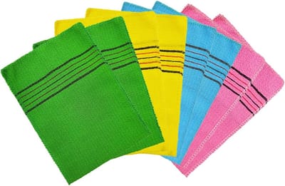 8 stuks Exfoliërende Mitt Dubbelzijdig Doek voor Huidverzorging - Koreaanse Exfoliatie Set - Exfoliërende Handdoek voor Zachte Huid - Verwijdert Eelt en Reinigt Poriën - 4 Kleuren