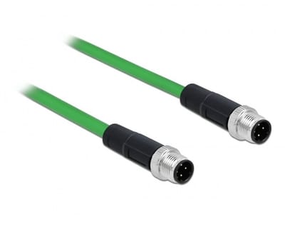 M12 4-pins D-gecodeerde industriële netwerkkabel | CAT5e | PUR | 3 meter