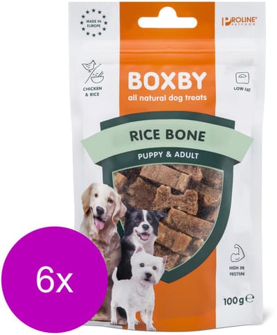 Proline Boxby Rice Bone - Hondensnacks - 6 x Beender Rijst 100 g