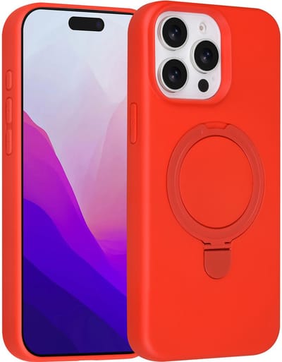TUNIQ telefoonhoesje voor Apple iPhone 15 Pro Max - MagSafe met ringstand - Rood