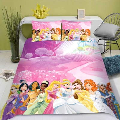 Prinses Assepoester Cartoon Dekbedovertrek MINISO Dekbed Ademend 3D Schattig Bedrukt Slaapkamer Dekbed Warmte Polyester Beddengoed AU Double(180*210cm)3pcs