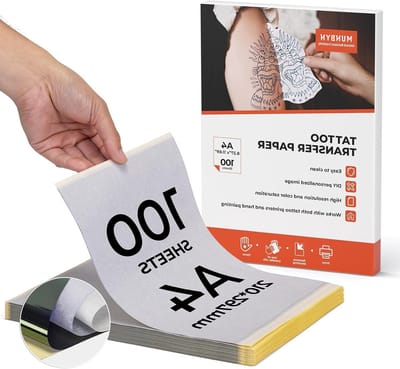 Pack van 100 Thermisch Overdracht Papier voor Tattoo, 4 Laag, A4 Stencil voor Tattoo Printer en Tatoeage Ontwerpen