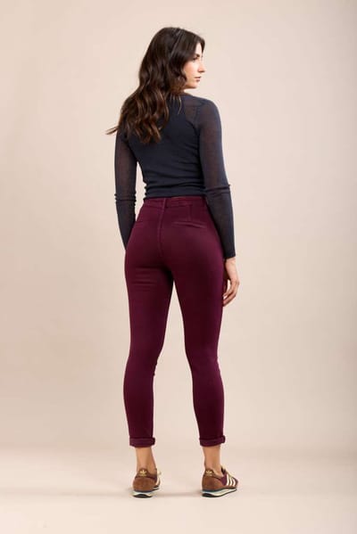 Broek Toxik3 hoge taille bordeaux