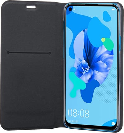 Bigben Connected, Hoesje geschikt voor Huawei P20 Lite 2019 - Folio met Standaard & Kaarthouder, Zwart