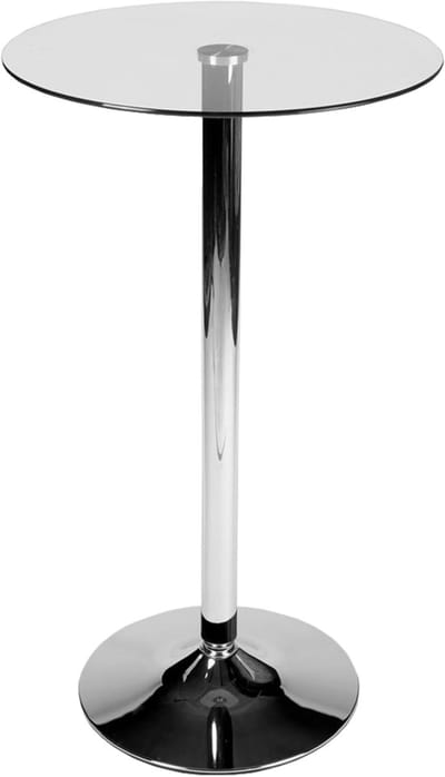 Ronde Glazen Tafel - Bartafel Glas - Horeca Gebruik - Stevig Metalen Frame - 60x60x105 cm - Helder Transparant