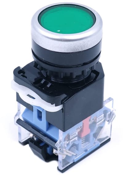 Allecto - 5 Pack 22mm Momentary Push Button Switches - 10A 1NO 1NC - Groene Drukknop - Elektronische Schakelaars - Betrouwbaar en Duurzaam - Geschi...