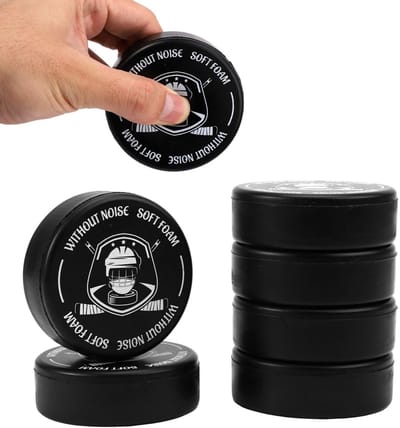Dailygoods- Ijshockeypuck 6 Stuks - Diameter 7,5 cm - Dikte 2,5 cm - Zacht PU Schuim - Hockeyaccessoires - Indoortraining - Hockeypuck