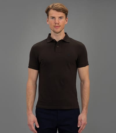 Laurent Vergne - Heren - Polo - Bruin - 100% Katoen - maat S - Slim fit