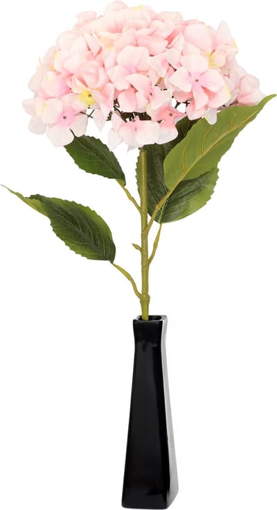 DK Design Kunstbloem Hortensia tak - lichtroze - 109 cm - losse steel - Kunst zijdebloemen