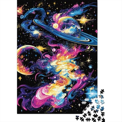 Kosmische Puzzel - Heelal Legpuzzel - Ontspannend Tijdverdrijf - 1000 Stukjes - 75 x 50 cm - Gekleurd