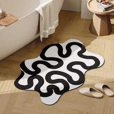 Badkamervloermatten Antislip Sterk Vocht absorberend Badkamer Entree Toilet Speciale Anti-val Voetmatten Sneldrogend Diatomeeënaarde 40 * 60cm