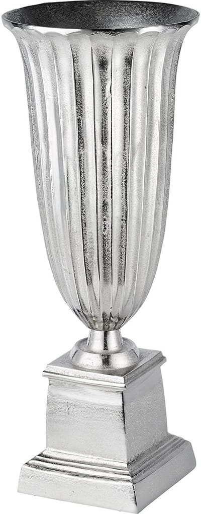 Vaas bloemenvaas kopvaas - decoratieve vaas groot van aluminium metaal zilver - vloervaas voor kunstbloemen en pampasgras - 68 cm of 75 cm (29,5 x 29,5 x 75 cm)