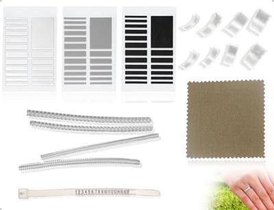 Dailygoods- Ringverkleiner Onzichtbaar - 8 Transparante Ringverkleiners - 4 Spiraalringmaatverstellers - 3 Ringafstandhouders - Meetgereedschap - Duurzaam Materiaal - Ringmaatversteller