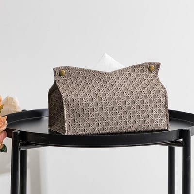 Decoratieve Rechthoekige Tissuebox-Etui PU Leer Tissuehouder voor Badkamer Moderne Tissueboxhouder Kantoor C6UE