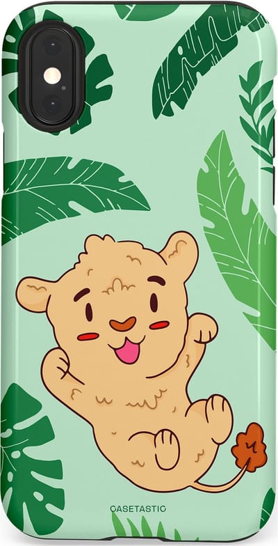 Casetastic Hoesje Geschikt voor Apple iPhone X/Xs - Stijlvolle Beschermende Duo-layer Case - Leeuwenhartje